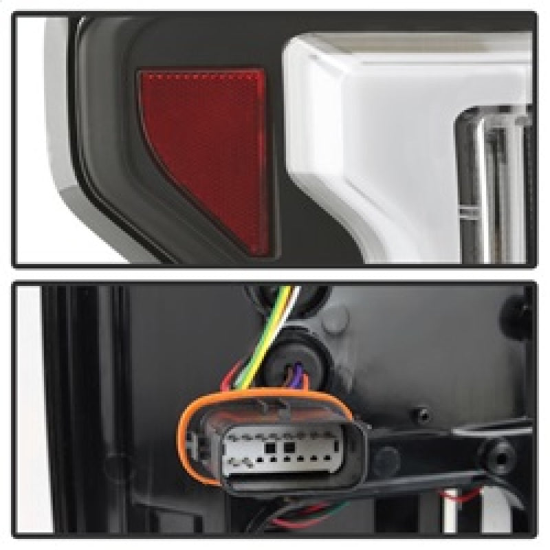 Spyder 15-18 Ford F-150 Light Bar LED Tail Lights (w/Blind Spot) - Black (ALT-YD-FF15015BS-LBLED-BK) 5085313