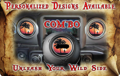 Steering wheel decal Surfs up 188