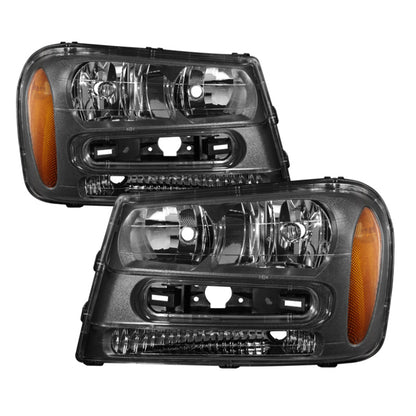 SPYDER Xtune Chevy Trailblazer 02-09 Crystal Headlights Black HD-JH-CTB02-AM-BK 9023538