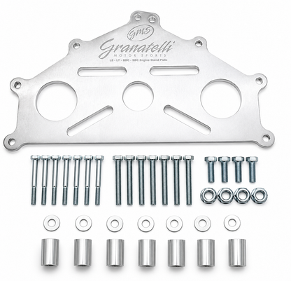 Granatelli Motor Sports Engine Stand Adapter Plate, Billet Aluminum, Chevrolet. SBC, BBC, LT, LS & Duramax - 540106