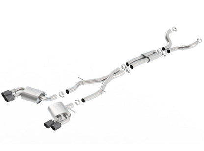 Borla 16-17 Chevy Camaro 6.2L 4in Dual CF Tips w/Black Core Dual Split Exit ATAK Catback Exhaust 140688CFBA