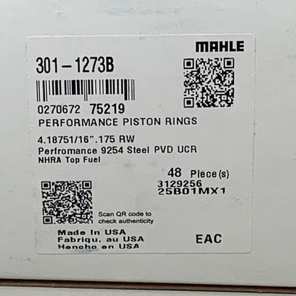 MAHLE (48 Pieces) Individual Fire-Power Performance Piston Rings 301-1273B