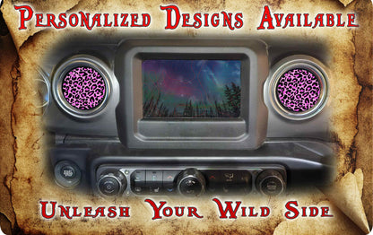 Pink cheetah print Steering wheel decal 199