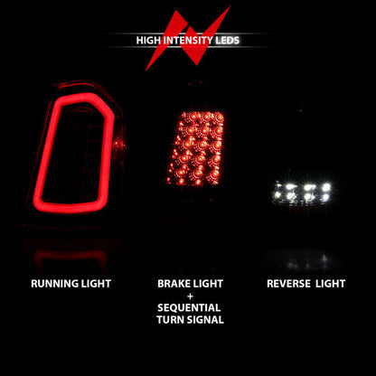 ANZO 11-14 Chrysler 300 LED Taillights Black w/ Sequential 321343