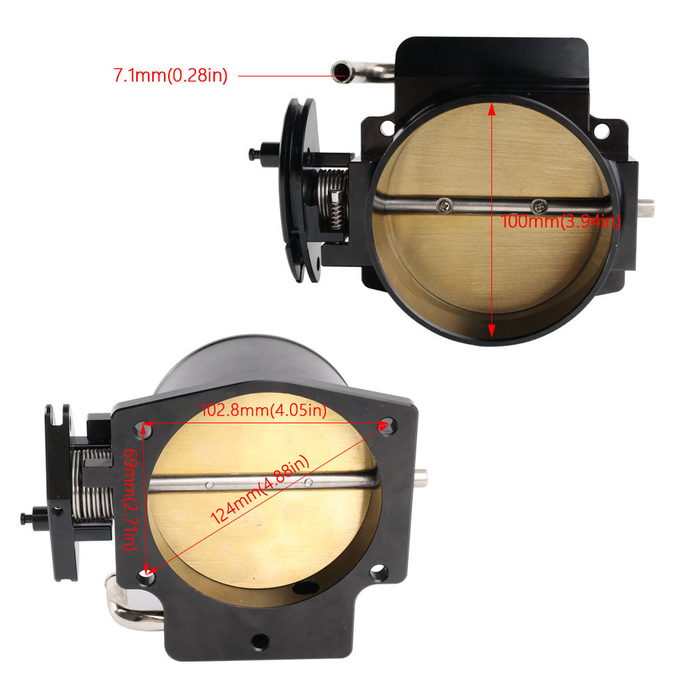 102mm Throttle Body for GM LS1 / LS-Series Engines – Silver or Black