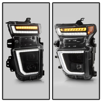 SPYDER 20-23 Chevy Silverado 2500/3500 Proj Headlights - LED DRL - Black PRO-YD-CSHD20SI-SEQ-BK 5088796