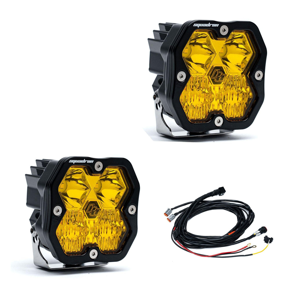 Squadron 2.0 Sport Black LED Auxiliary Light Pod Pair Universal Baja Amber Driving/Combo