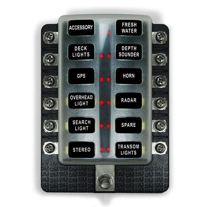 12 Way Standard LED Circuit Screw Fuse Block