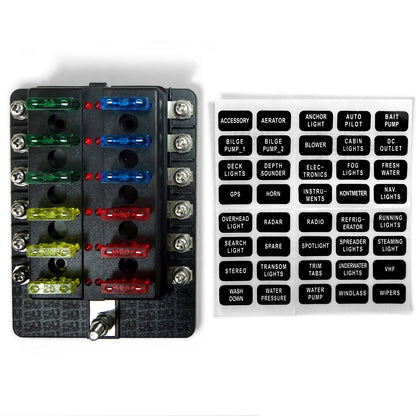 12 Way Standard LED Circuit Screw Fuse Block