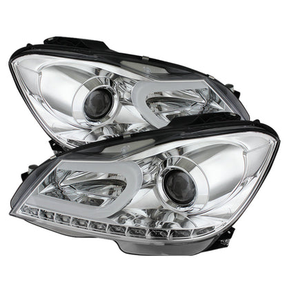 Spyder Mercedes Benz W204 C-Class 12-13 Projector Halogen Model- DRL Chrm PRO-YD-MBW20412-DRL-C 5074256