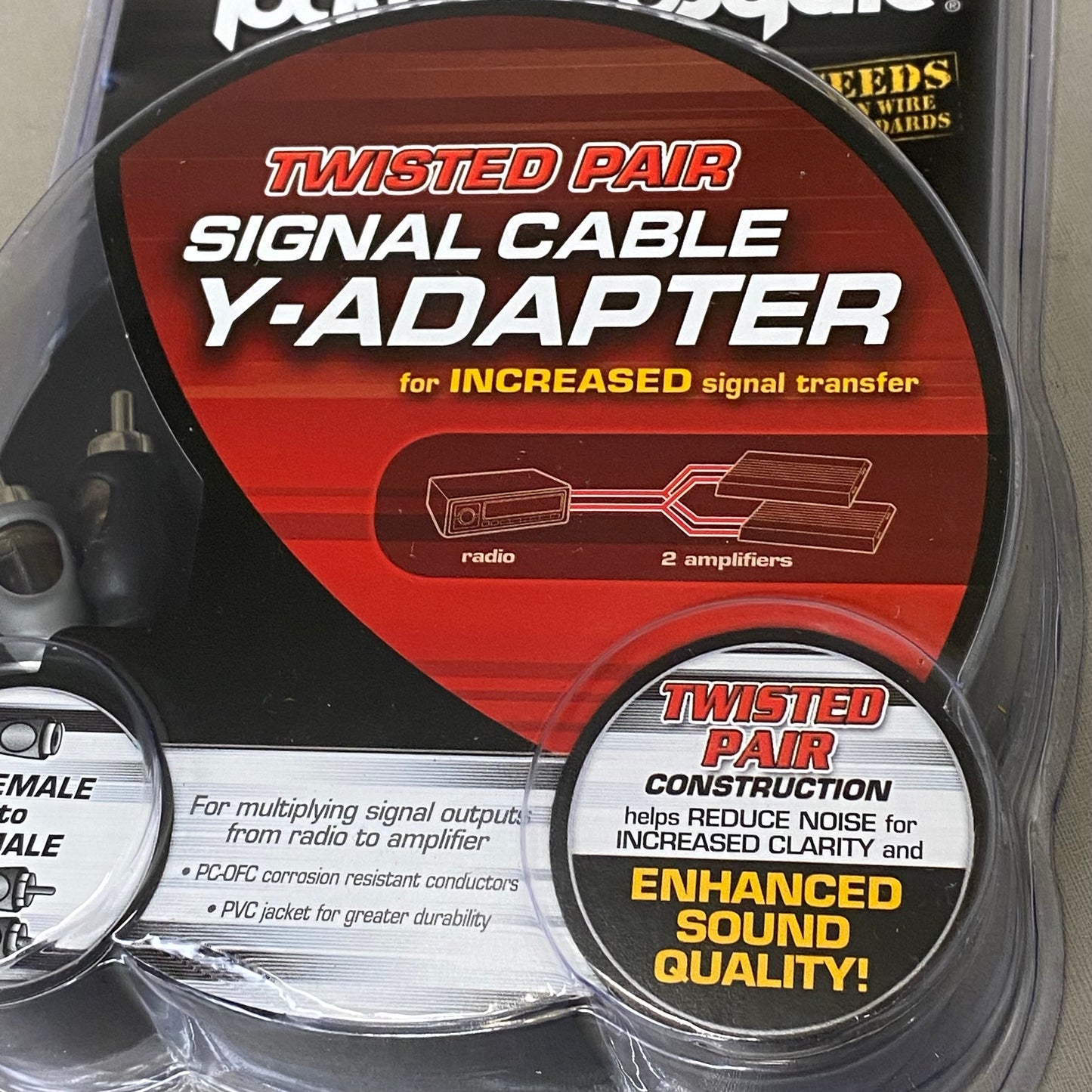 ROCKFORD FOSGATE Twisted Pair Signal Cable Y-Adapter 1 Female to 2-Male RFIY-1F
