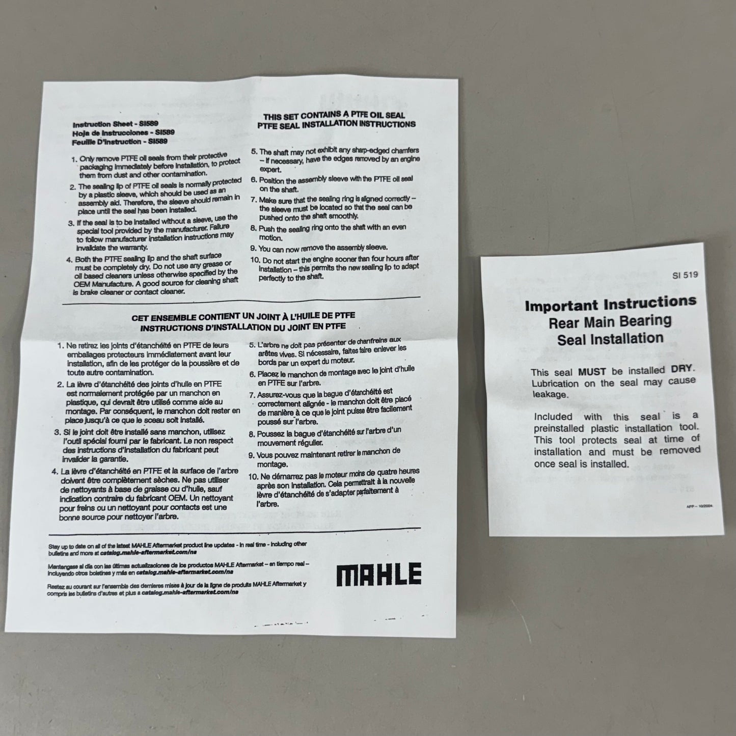 MAHLE Original Rear Main Seals For Cummins 48384