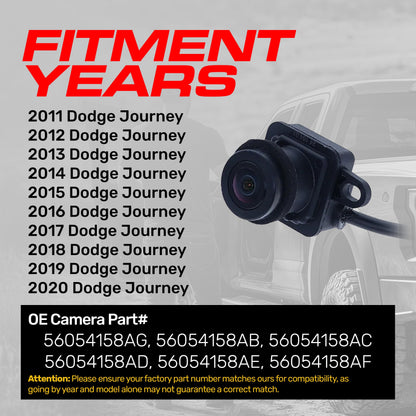 Dodge Journey (2011-2020) OEM Replacement Backup Camera OE Part # 56054158AB, 56054158AC, 56054158AD, 56054158AE, 56054158AF, 56054158AG