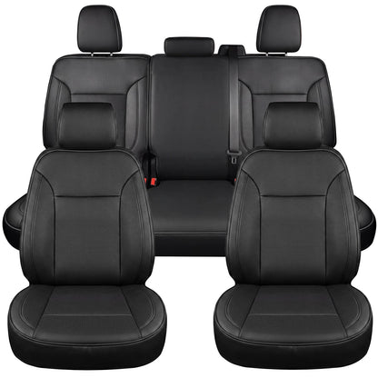 Umbrauto Custom Seat Covers for Silverado and GMC Sierra,Waterproof Nappa Leather Full Set Seatcovers for Chevy Silverado/GMC Sierra 2007-2013 & 2019-2026 1500, 2020-2026 2500HD 3500HD Crew/Double/Extended Cab