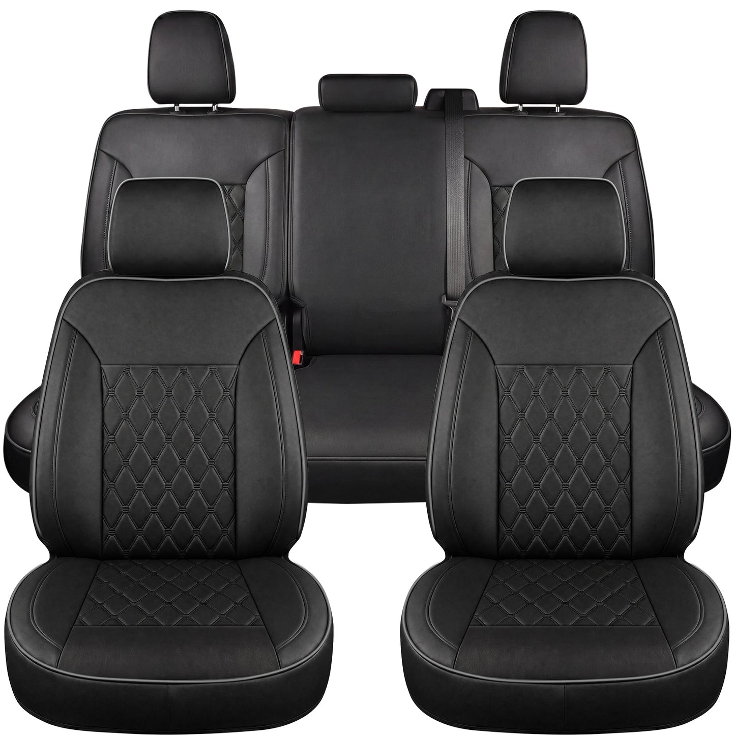 Umbrauto Custom Seat Covers for Silverado and GMC Sierra,Waterproof Nappa Leather Full Set Seatcovers for Chevy Silverado/GMC Sierra 2007-2013 & 2019-2026 1500, 2020-2026 2500HD 3500HD Crew/Double/Extended Cab