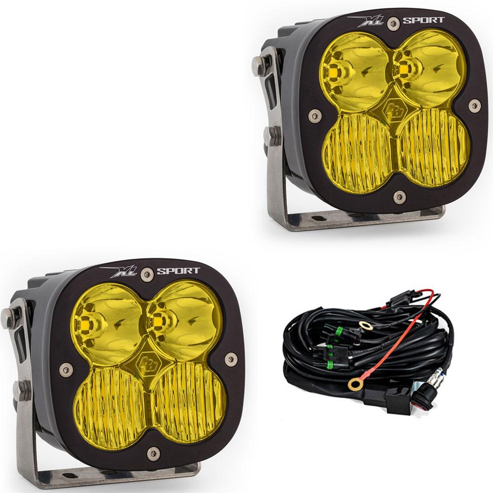 LED Light Pods Baja Amber Lens Driving Combo Pattern Pair XL Sport Series