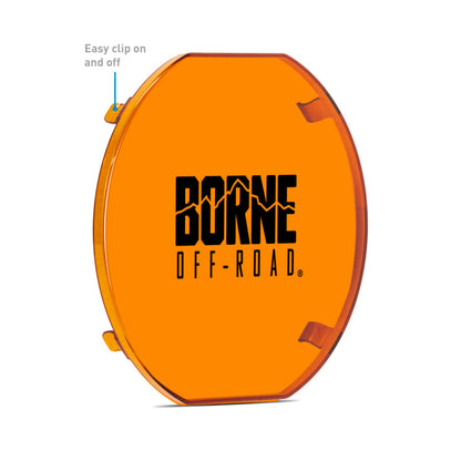 Borne Off-Road 7in Round Light Cover Amber BNLT-COV-RD7YL