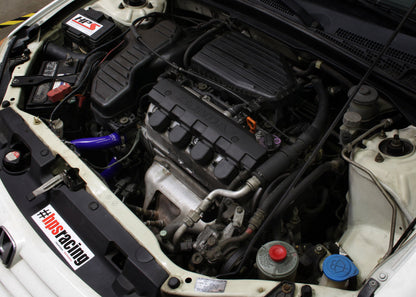 HPS Performance HPS Blue Reinforced Silicone Radiator Hose Kit Coolant Honda 01-05 Civic 1.7L Automatic Trans.