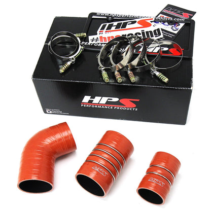 HPS High Temp Aramid Reinforced Silicone Intercooler Hose Boots Kit GMC 2006-2010 Sierra 3500 6.6L Duramax Diesel