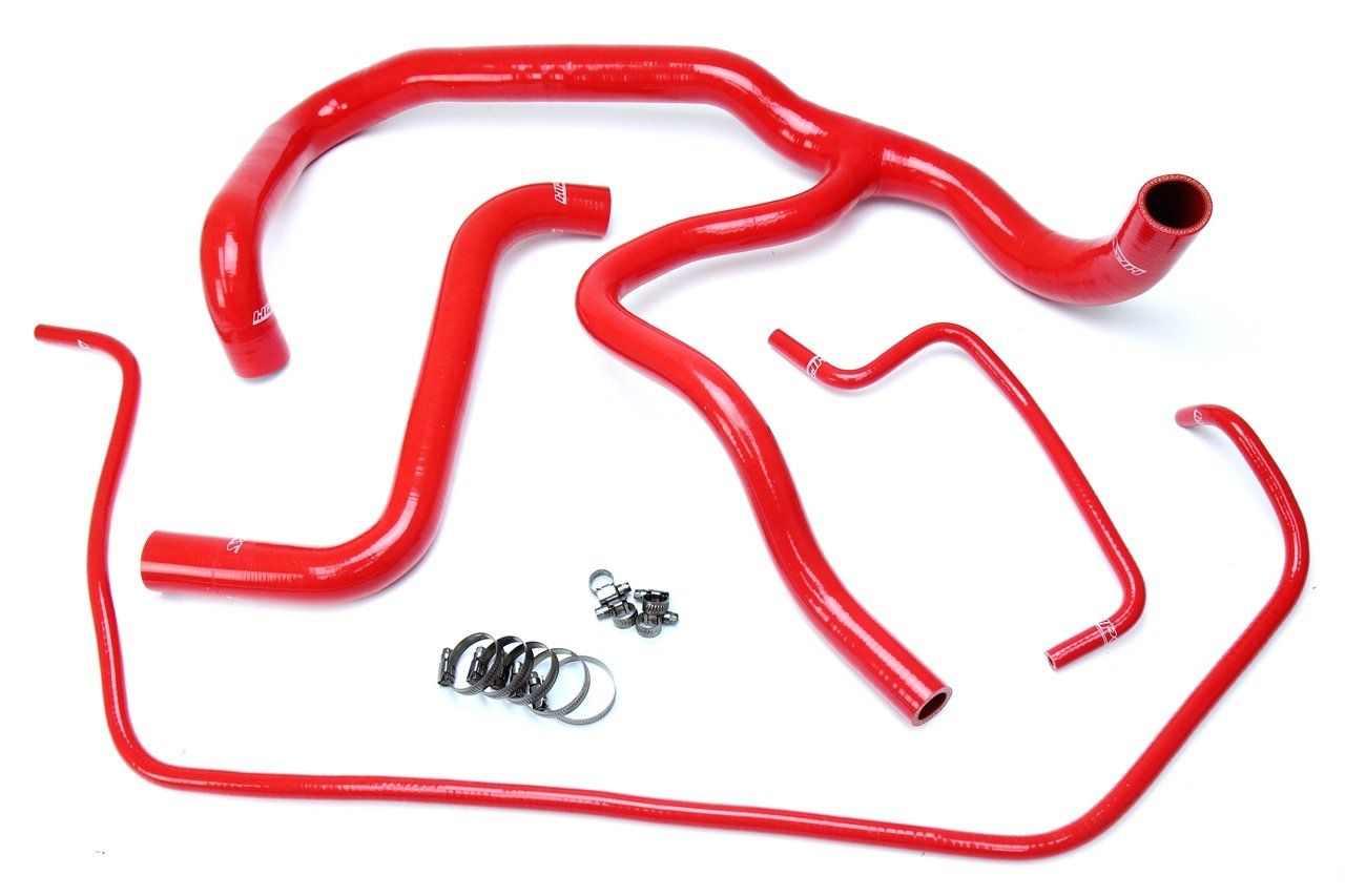 HPS Red Reinforced Silicone Radiator Hose Kit Coolant Chevy 15-17 Suburban 5.3L V8