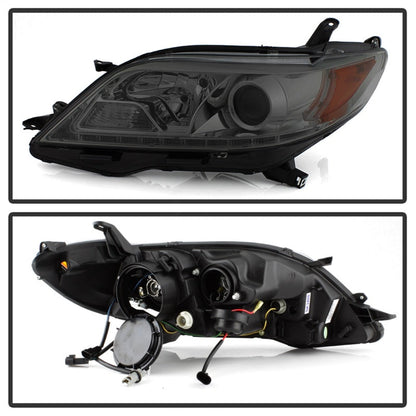 Spyder 11-14 Toyota Sienna Projector Headlights - DRL LED - Smoke PRO-YD-TSEN11-DRL-SM 5083999