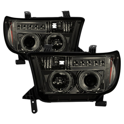 Spyder Toyota Tundra 07-13 Projector Headlights LED Halo LED Smke PRO-YD-TTU07-HL-SM 5012043