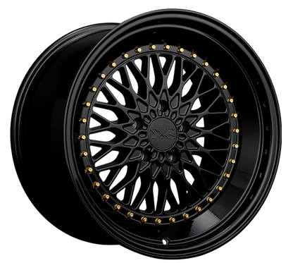 XXR 576 Wheel Black / Gold Rivets 18x10.5 +25 5x4.5