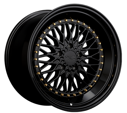 XXR 576 Wheel Black / Gold Rivets 18x9 +30 5x4.5
