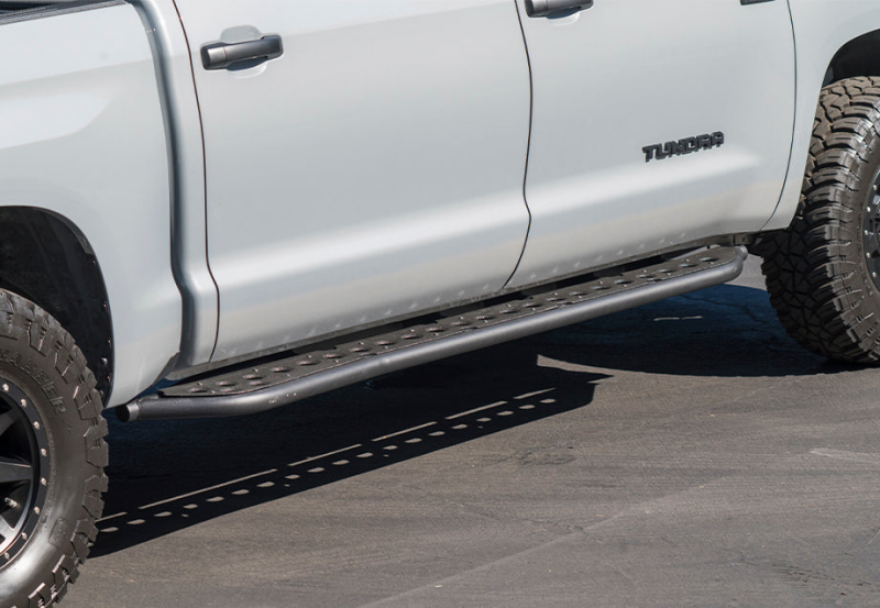 Cali Raised LED Cali Raised 2022 Toyota Tundra Rock Sliders - Non Hybrid / Kick Out / RawFiller Plate / Powder Coat CR4204