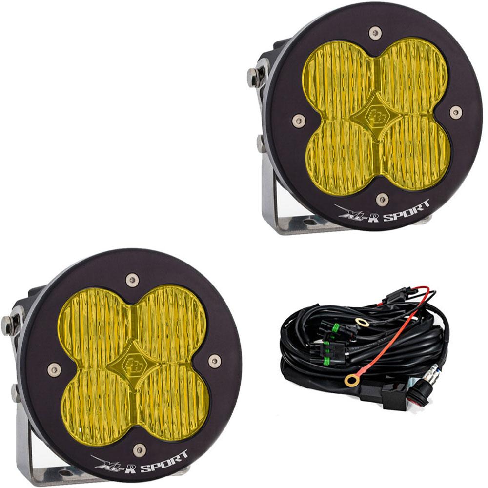 LED Light Pods Baja Amber Lens Wide Cornering Pattern Pair XL R Sport Series