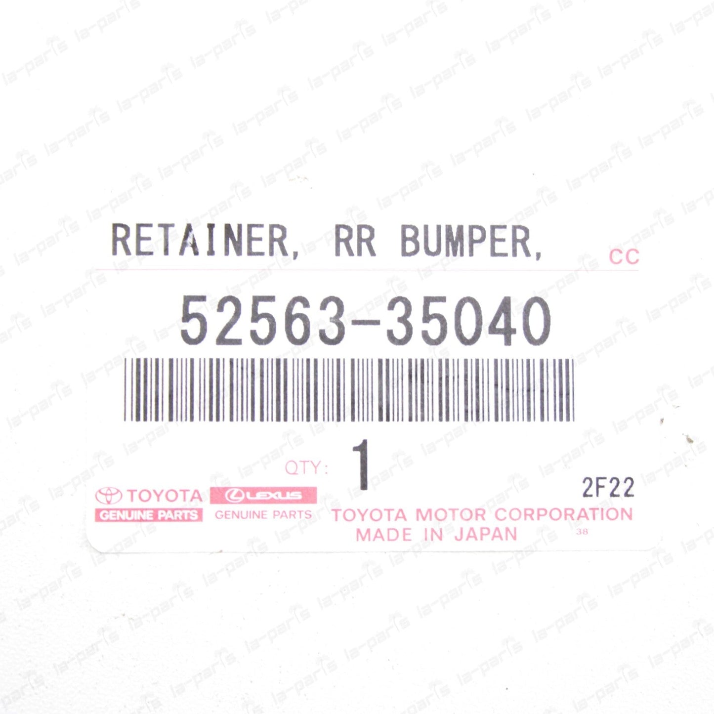GENUINE TOYOTA 10-21 4RUNNER REAR BUMPER UPPER RETAINER DRIVER SIDE 52563-35040