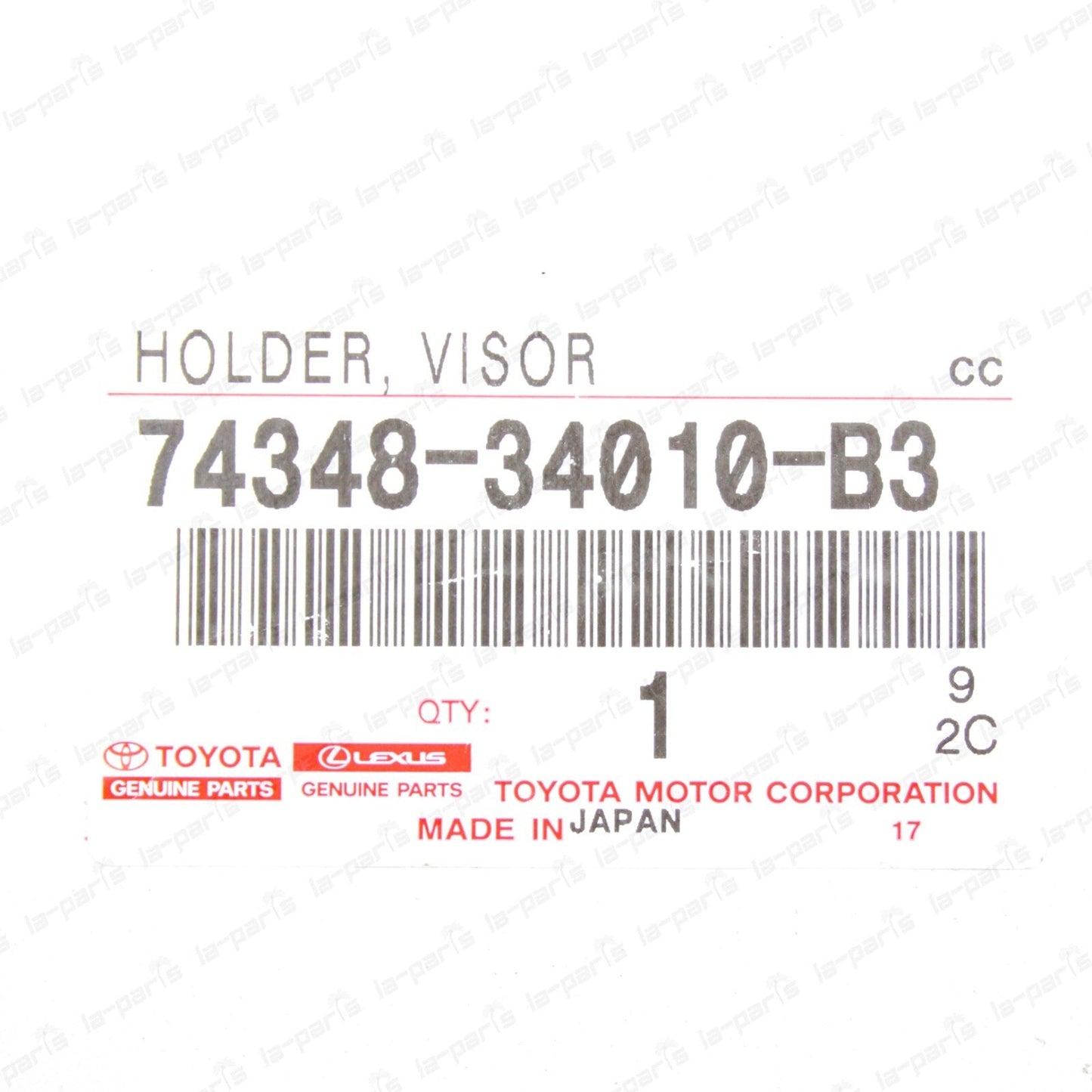 New Genuine for Toyota 4Runner Lexus GX470 Holder Visor STONE CLR 74348-34010-B3