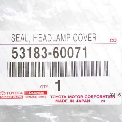 Genuine OEM Toyota 98-07 Land Cruiser Headlamp Cover To Hood Seal 53183-60071