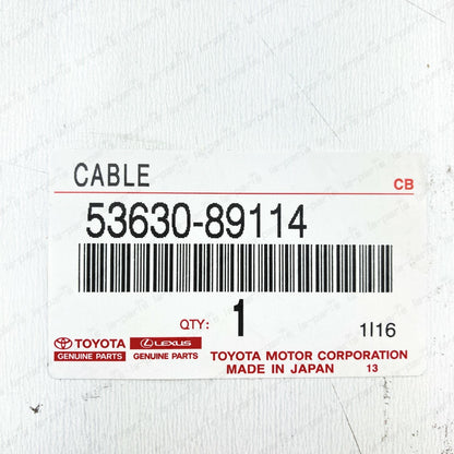 NEW GENUINE TOYOTA 89-95 4RUNNER PICK UP HOOD LOCK RELEASE CABLE 53630-89114