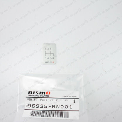 JDM GENUINE NISMO 6 SPEED CONSOLE SHIFT PATTERN BADGE ALUMINUM EMBLEM 96935RN001