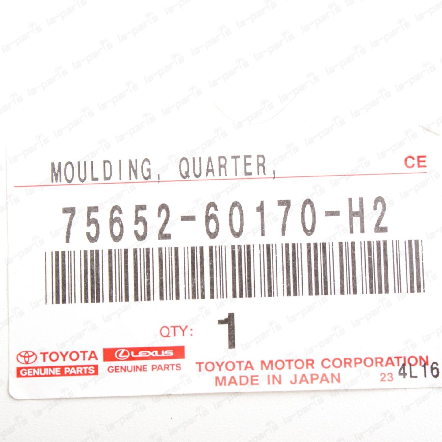Genuine Toyota 98-03 Land Cruiser Driver Quarter Panel Molding 75652-60170-H2