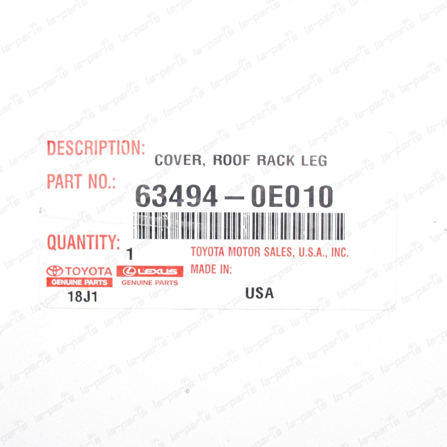 NEW GENUINE LEXUS 04-09 RX330 RX350 RX400H REAR LEFT ROOF RACK COVER 63494-0E010