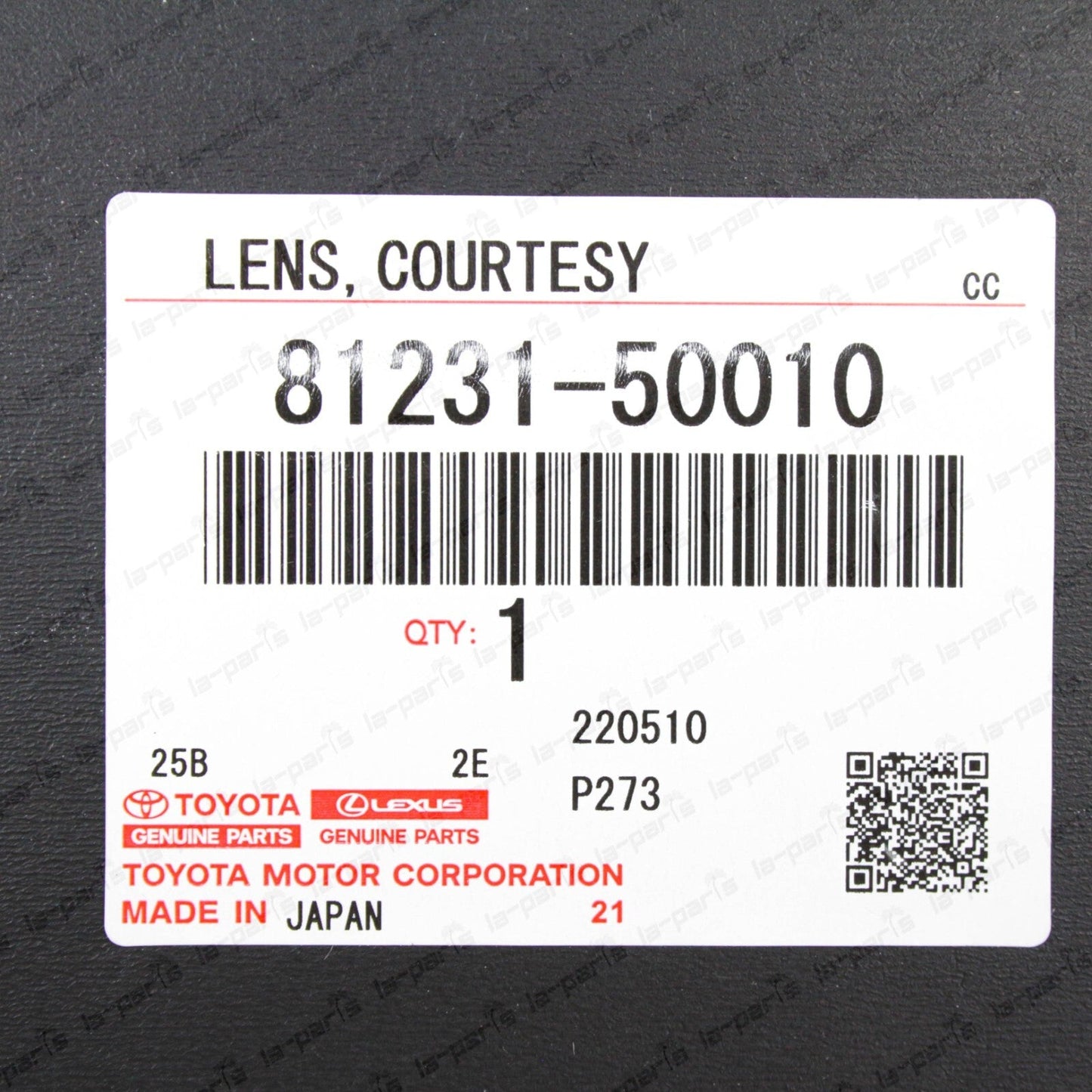 New Genuine Toyota Lexus Front Door Courtesy Lamp Lens RH=LH 81231-50010
