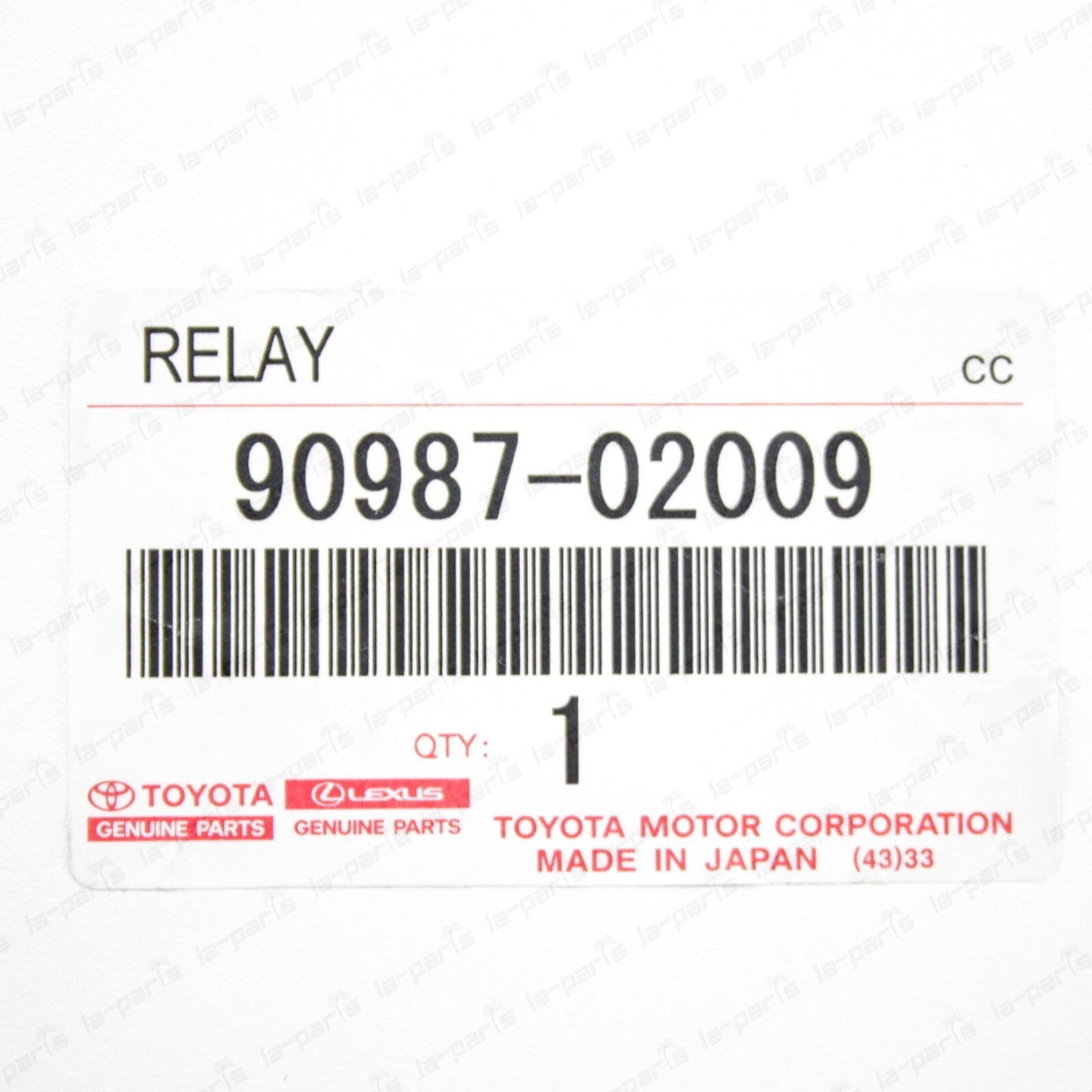 Genuine OEM Toyota ACC Back Up EFI Cooling Fan Defogger Fog Relay 90987-02009