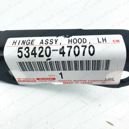 NEW GENUINE TOYOTA 2010-2015 PRIUS LEFT DRIVER SIDE HOOD HINGE 53420-47070 OEM