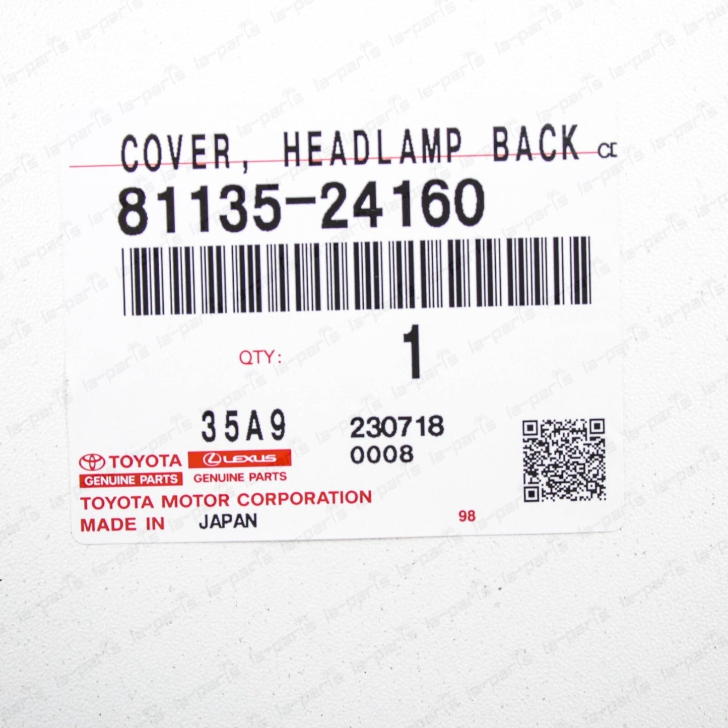 Genuine Toyota 13-21 4Runner GX460 LX570 RX450h RX350 SC430 Headlamp Back Cover