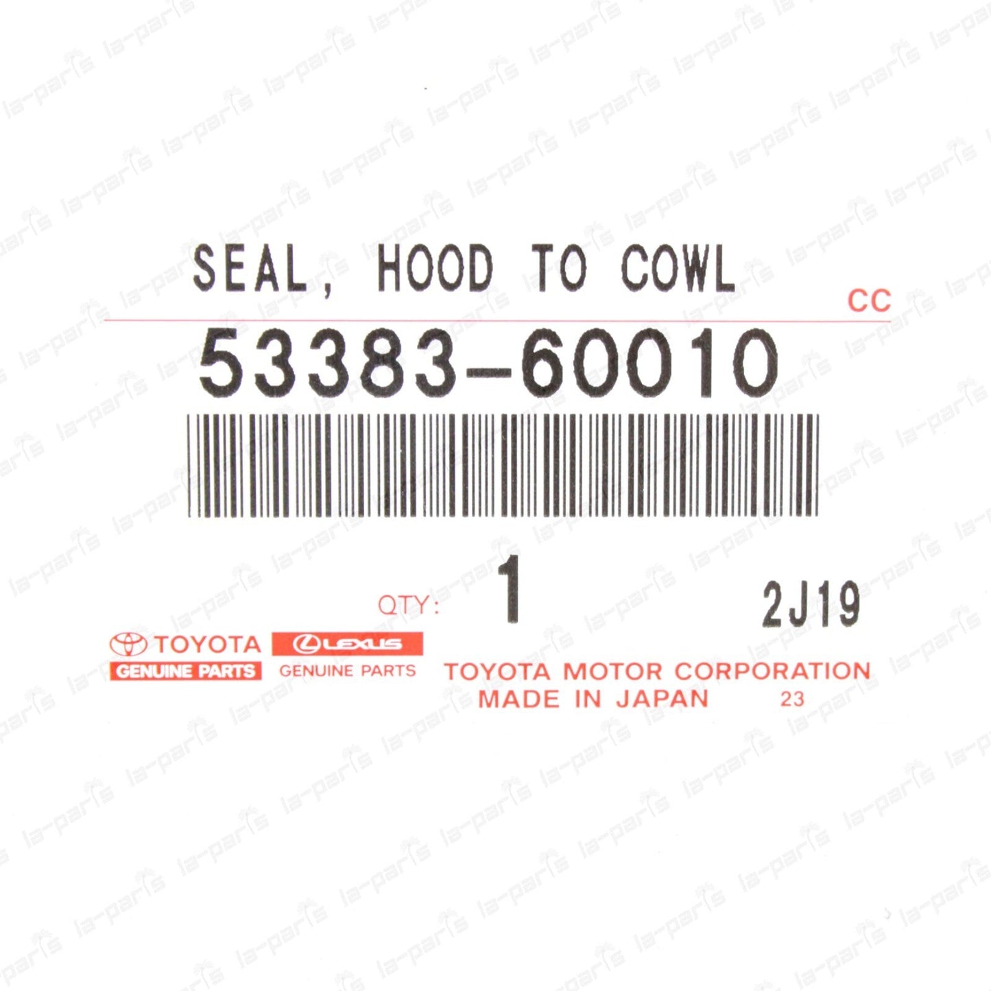 Genuine Toyota Land Cruiser FZJ80 FJ80 Lexus LX450 Hood to Cowl Seal 53383-60010