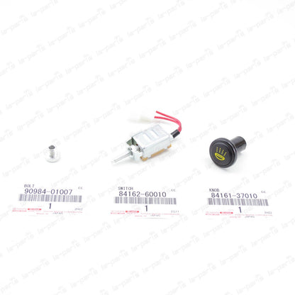 NEW GENUINE TOYOTA LAND CRUISER FJ40 BJ40 FOG LIGHT LAMP SWITCH & KNOB & NUT KIT