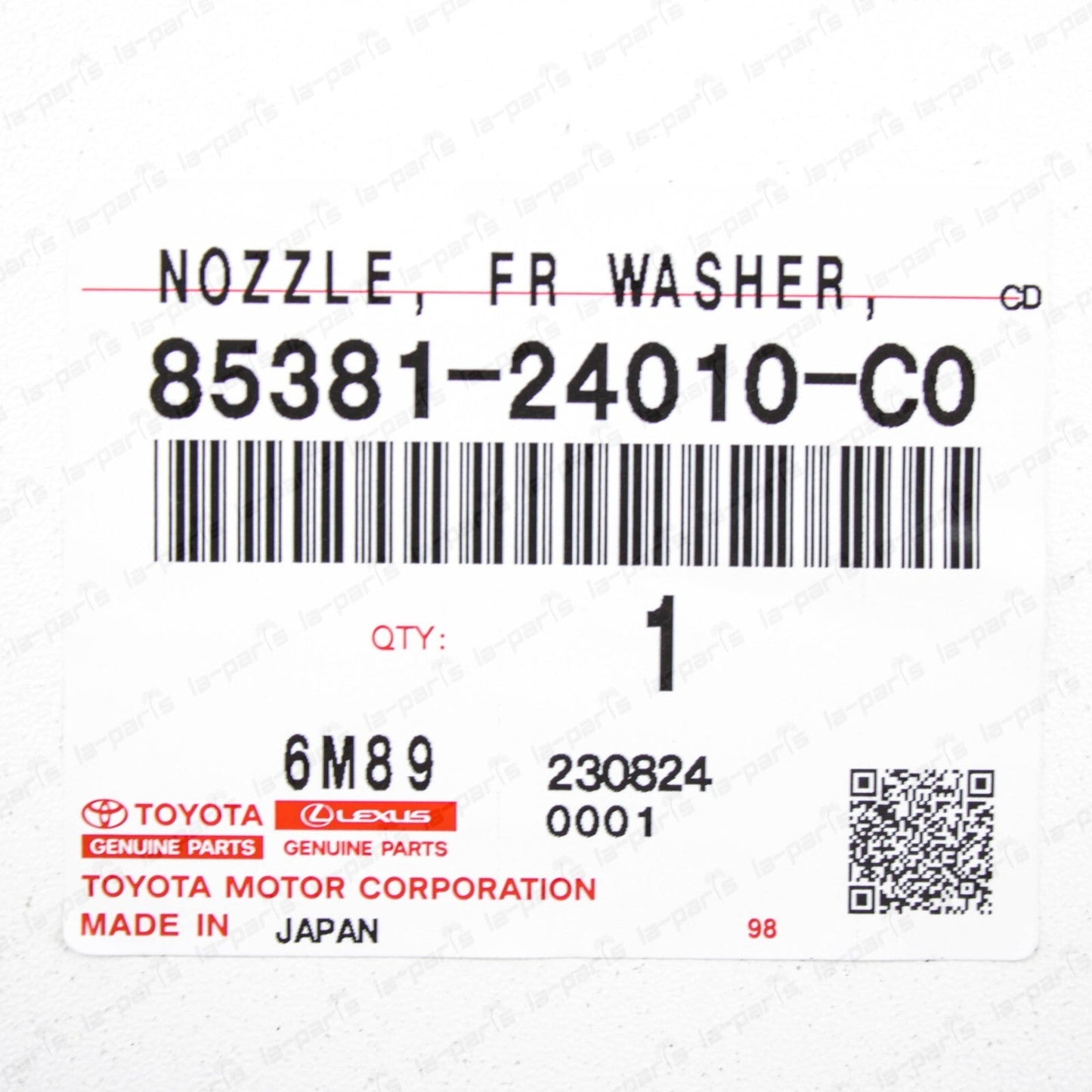 New Genuine Lexus 02-05 SC430 Passenger Headlight Washer Nozzle 85381-24010-C0