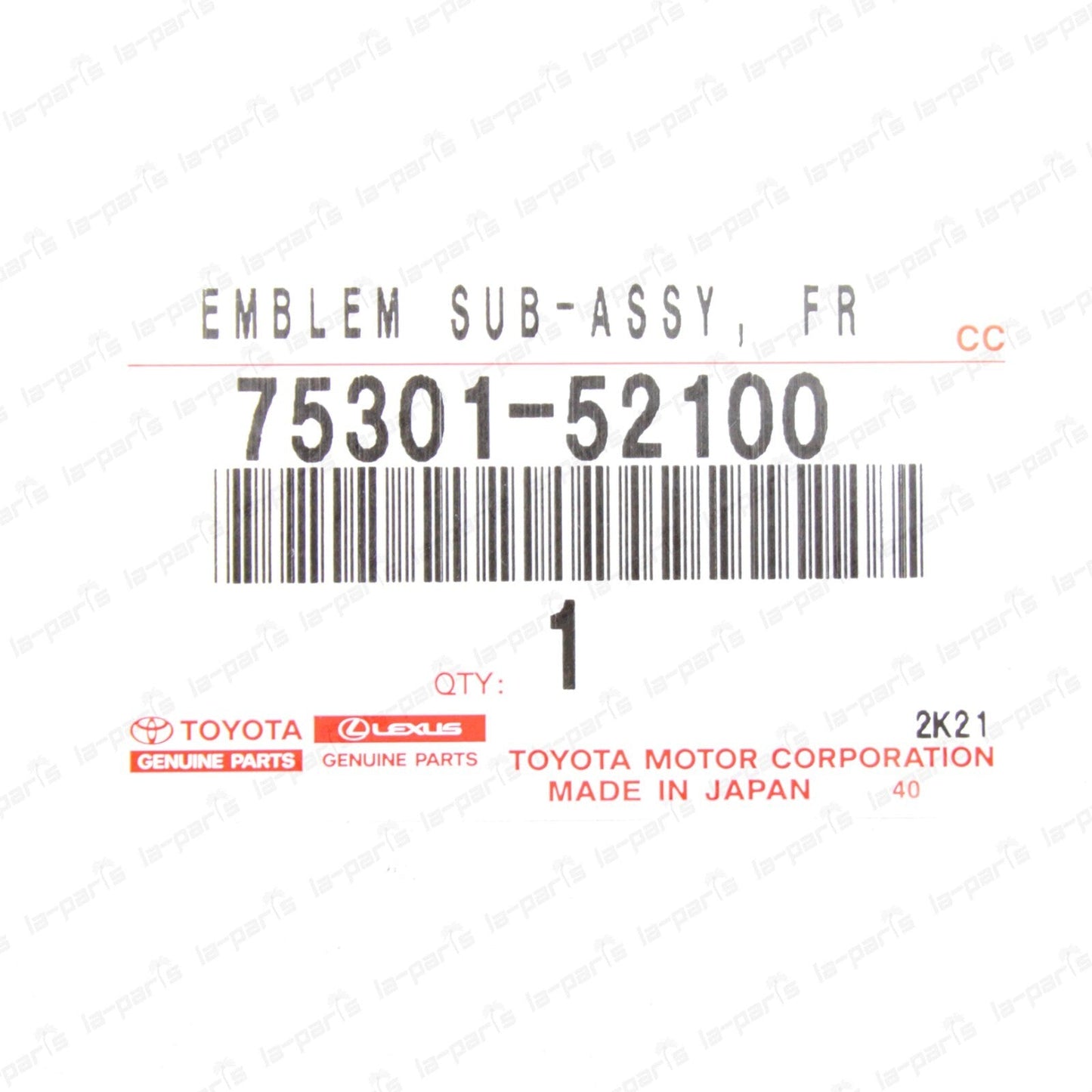 New Genuine Toyota Vitz KSP130 NSP130 Front Radiator Grille Emblem 75301-52100