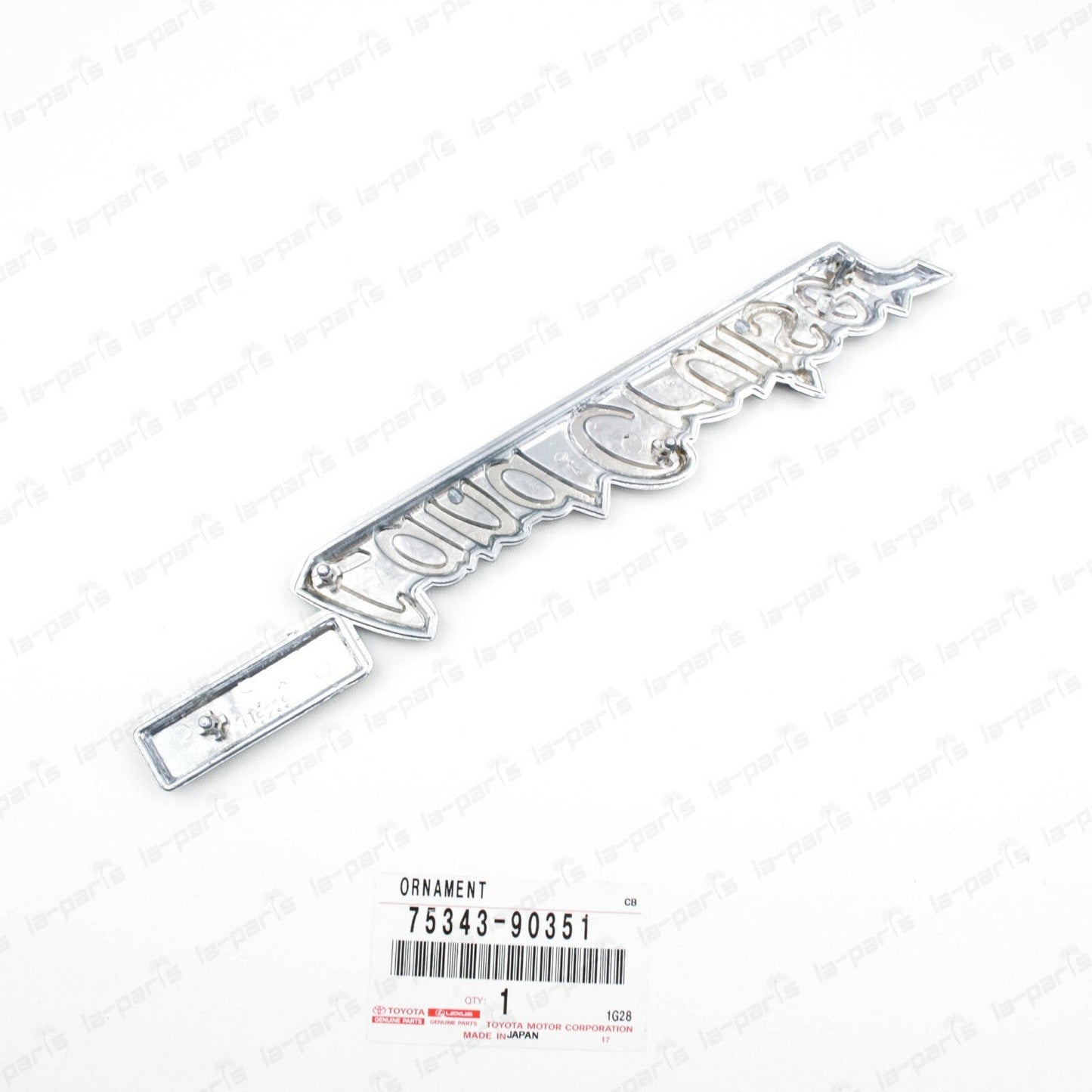 GENUINE TOYOTA 73-81 LAND CRUISER CHROME FRONT FENDER NAMEPLATE 75343-90351