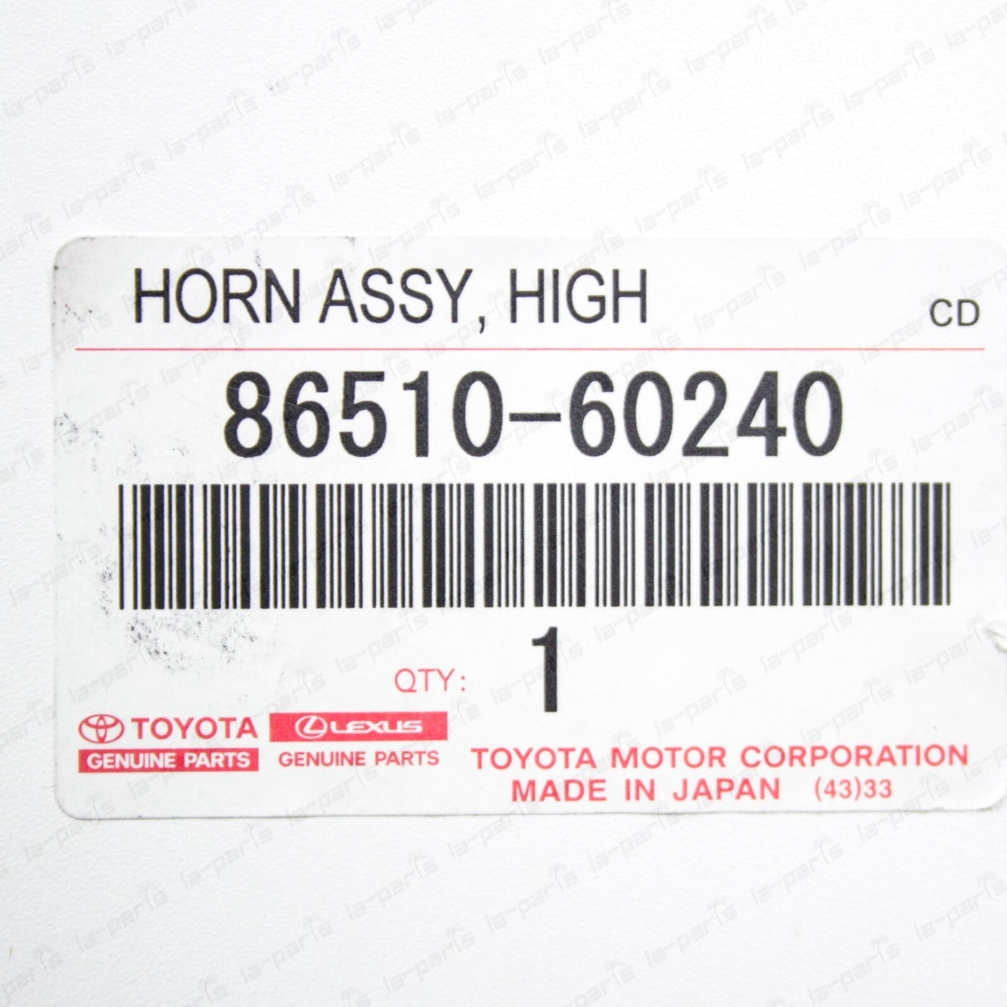 New Genuine OEM Toyota 03-09 4Runner FJ GX470 LX470 High Pitch Horn 86510-60240