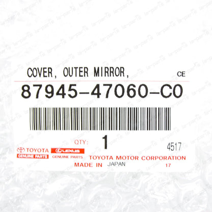 New Genuine Toyota 16-21 Prius Driver Mirror Cover Black 218 87945-47060-C0