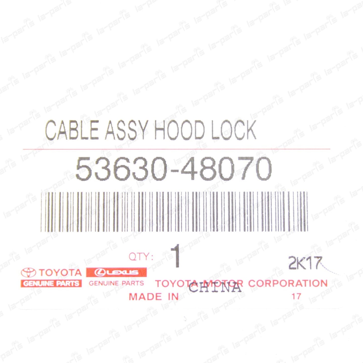 New Genuine Lexus 10-15 RX350 RX450h Hood Lock Control Release Cable 53630-48070