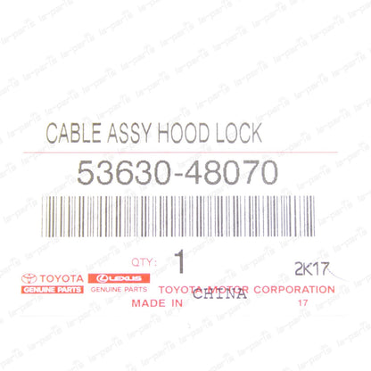New Genuine Lexus 10-15 RX350 RX450h Hood Lock Control Release Cable 53630-48070